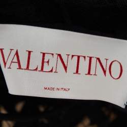 Pre Owned Valentino Black Crepe and Lace Bow Detail Couture Dress XL