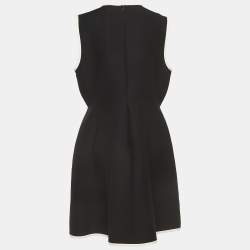Valentino Black Crepe Stud Button Detail Couture Dress XL