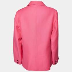Valentino Pink Silk & Wool Double Breasted Blazer L