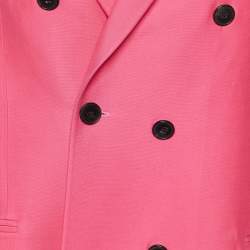 Valentino Pink Silk & Wool Double Breasted Blazer L