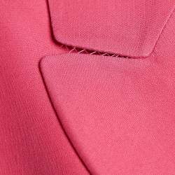 Valentino Pink Silk & Wool Double Breasted Blazer L