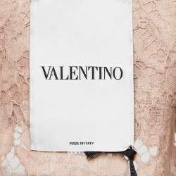 Valentino Light Pink Fur & Lace Short Sleeve Crop Jacket S