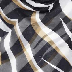Valentino White/Black Printed Silk Cross Strap Camisole Top M