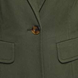 Valentino Vintage Green Cotton Single Breasted Blazer L