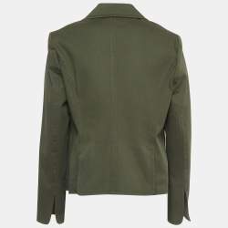 Valentino Vintage Green Cotton Single Breasted Blazer L
