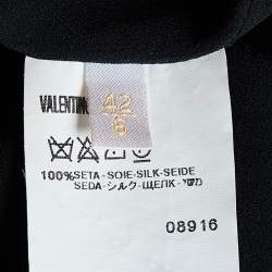 Valentino Black Silk Floral Embellished Camisole Top M