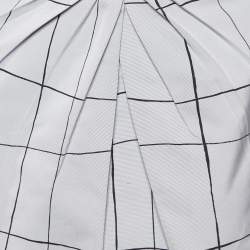 Valentino Grey Checked Faille Knee Length Skirt M