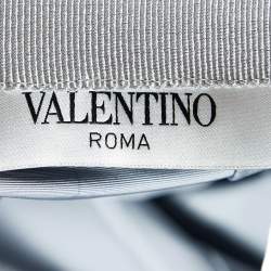 Valentino Grey Checked Faille Knee Length Skirt M
