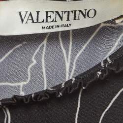 Valentino Black Printed Jersey Midi Dress XS