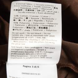 Valentino Brown Cotton Blend Micro Faille Plisse Dress S