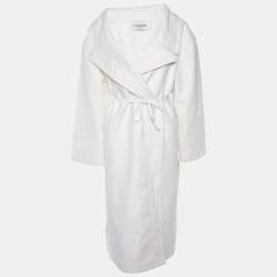Valentino Cream Wool Belted Double Breasted Coat M