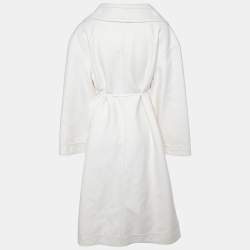 Valentino Cream Wool Belted Double Breasted Coat M