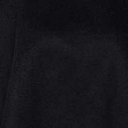 Valentino Black Wool & Cashmere VLTN Scarf Detail Cape S