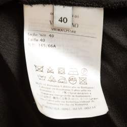 Pre Owned Valentino Black Pleated Crepe Midi Skirt S