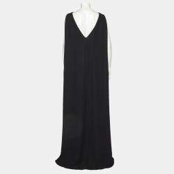 Valentino Black Silk Crepe Sleeveless Maxi Dress M