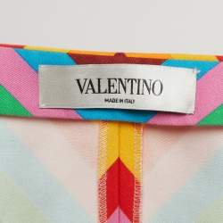 Valentino Multicolor Rainbow Chevron Striped Cotton Baladera Shorts S