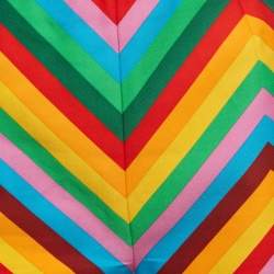 Valentino Multicolor Rainbow Chevron Striped Cotton Baladera Shorts S