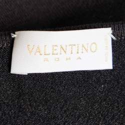 Pre Owned Valentino Vintage Brown Jersey Lace Trim Camisole Top L