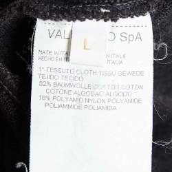 Pre Owned Valentino Vintage Brown Jersey Lace Trim Camisole Top L