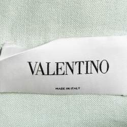 Pre Owned Valentino Sage Green Linen Asymmetric Neck Mini Dress M