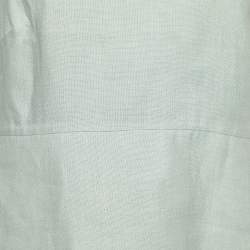 Pre Owned Valentino Sage Green Linen Asymmetric Neck Mini Dress M