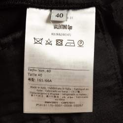 Valentino Black Wool Flared Trousers S