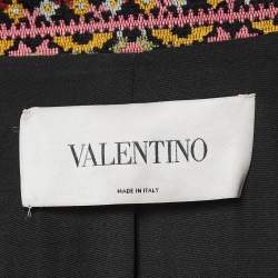 Pre Owned Valentino Multicolor Tapestry Wool Blend Long Coat S