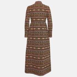 Pre Owned Valentino Multicolor Tapestry Wool Blend Long Coat S