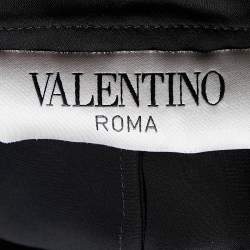 Pre Owned Valentino Black Satin Pleated Sleeve Shirt Dress M