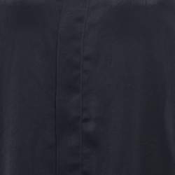 Pre Owned Valentino Black Satin Pleated Sleeve Shirt Dress M