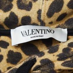 Valentino Brown Leopard Print Cotton Oversized Hoodie XS