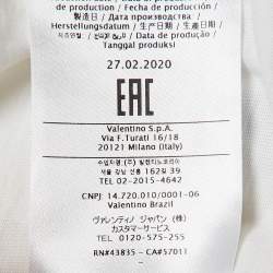 Pre Owned Valentino White Logo Printed Cotton Short Sleeve T-Shirt XS