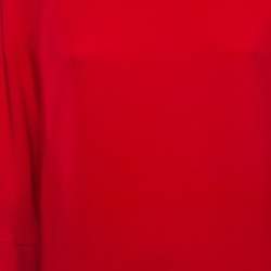 Pre Owned Valentino Red Silk Flared Sleeve Shift Dress M