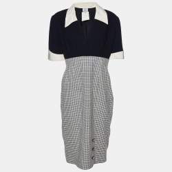 Pre Owned Valentino Boutique Vintage Black Wool Midi Dress XL