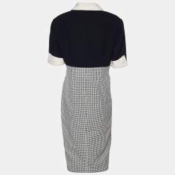 Pre Owned Valentino Boutique Vintage Black Wool Midi Dress XL
