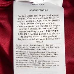 Valentino Red V Applique Leather Mini Wrap Skirt S