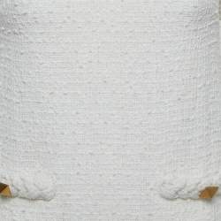 Pre Owned Valentino Off-White Tweed Mini Dress S