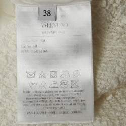 Pre Owned Valentino Off-White Tweed Mini Dress S