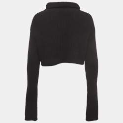 Pre Owned Valentino Black Wool & Cashmere Knit Turtle Neck Top M