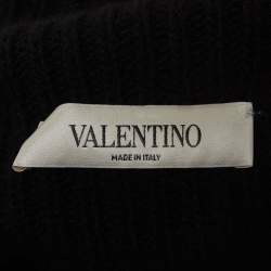 Pre Owned Valentino Black Wool & Cashmere Knit Turtle Neck Top M
