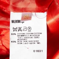 Valentino Orange Cotton & Silk Satin Button Front Coat L