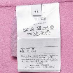 Valentino Pink Wool Double Breasted Long Coat L