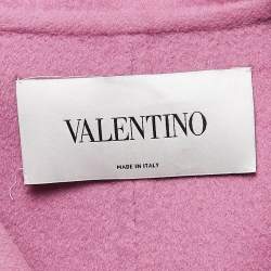 Valentino Pink Wool Double Breasted Long Coat L