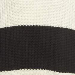 Pre Owned Valentino Black/White Stripe Wool Knit Turtleneck Mini Dress S  
