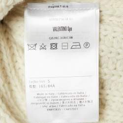 Pre Owned Valentino Black/White Stripe Wool Knit Turtleneck Mini Dress S  