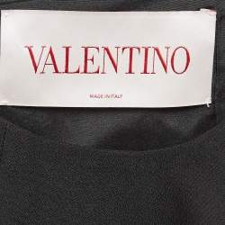 Pre Owned Valentino Black Silk & Wool Cut-Out Garavani Mini Dress M