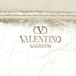 Pre Owned Valentino Metallic Gold Leather Small Loco Shoulder Bag