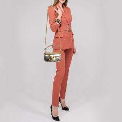 Pre Owned Valentino Metallic Gold Leather Small Loco Shoulder Bag