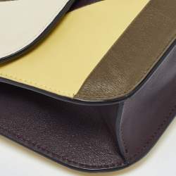 Pre Owned Valentino Multicolor Leather Small Colorblock Rockstud Glam Lock Flap Bag