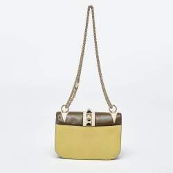 Pre Owned Valentino Multicolor Leather Small Colorblock Rockstud Glam Lock Flap Bag